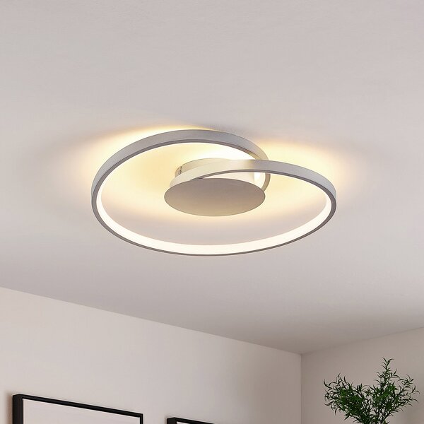 Lucande plafonieră LED Enesa, Ø 46 cm, 2.700 K, dimabil, reglabil, Metalic, dormitor, Metal, Modern