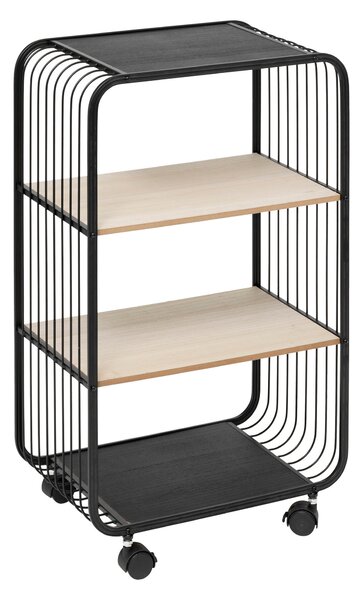 Raft mobil NOIR, 3 niveluri, metal, 43,3 x 28 x 74 cm