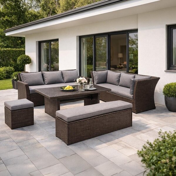 Set mobilier de grădină Avenberg CORSICA, maro/gri