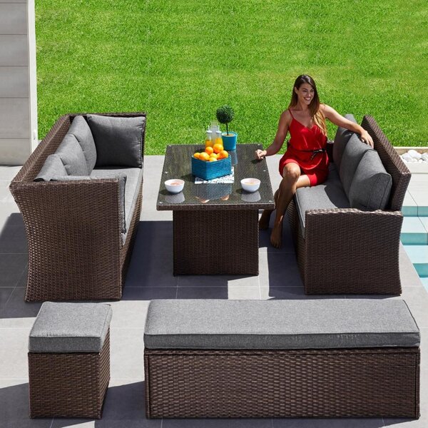Set mobilier de grădină Avenberg CORSICA, maro/gri