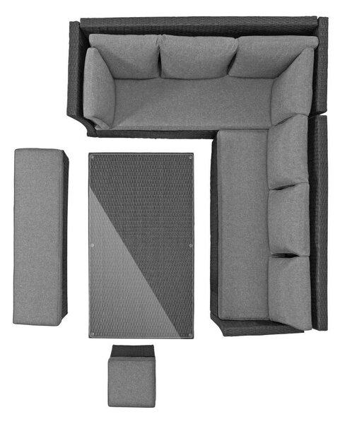 Set mobilier de grădină pentru familie Avenberg CORSICA negru/gri