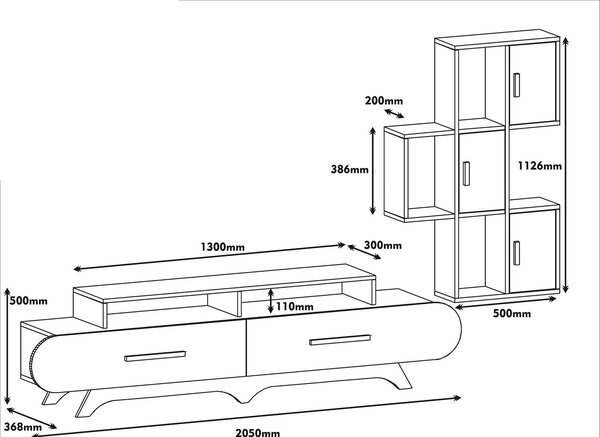 Mobilier living Florian S (nuc + galben). 1071868