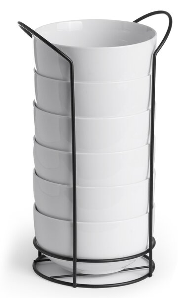 Set de 6 boluri cu suport, 800 ml