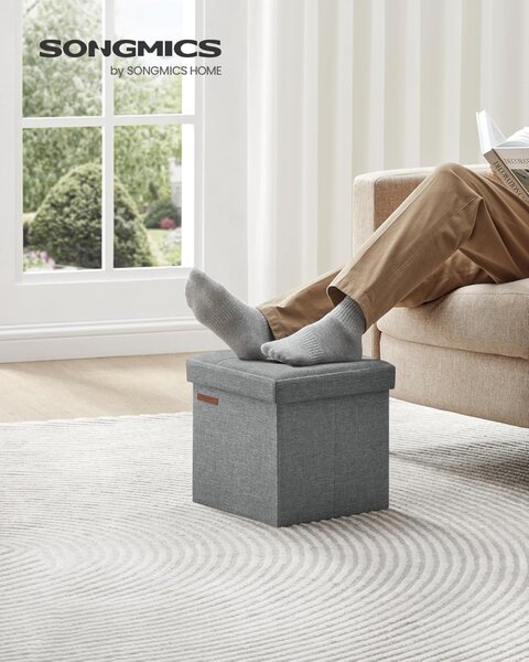Cufar depozitare Ottoman Gri Songmics 30x30x30 cm