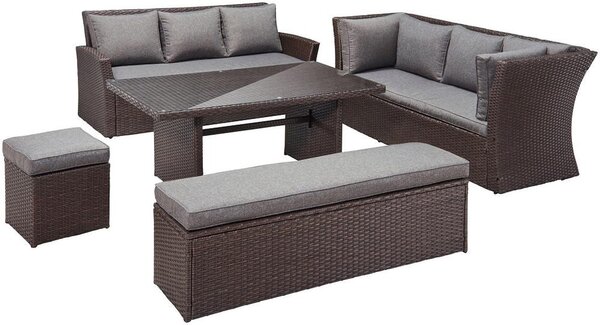 Set mobilier de grădină Avenberg CORSICA, maro/gri