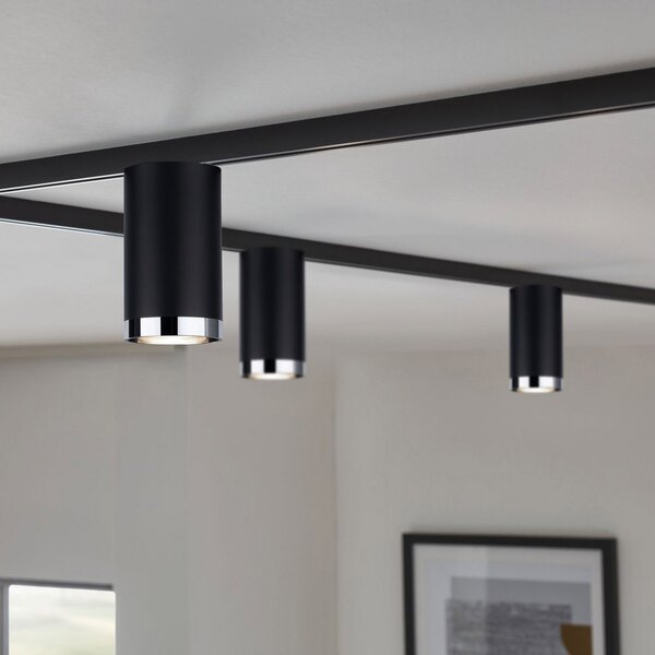 Paulmann URail Spot Tube negru mat, reglabil, Negru, Camera de zi / sufragerie, Metal, Modern