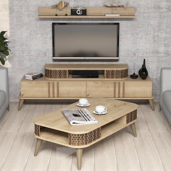 Set mobilier living Eiffel (stejar). 1071891