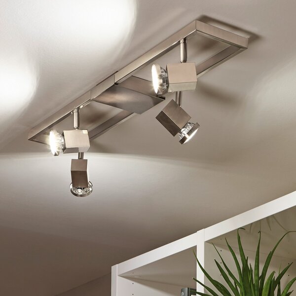 EGLO Zeraco proiector de plafon LED patru surse, Gri, Camera de zi / sufragerie, Metal, Modern
