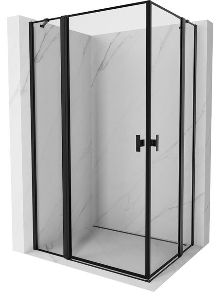 Mexen, Cabină de duș pliabilă Mexen Mist Duo 75 x 70 cm, cadru negru - 8A4-075L-070P-70-70
