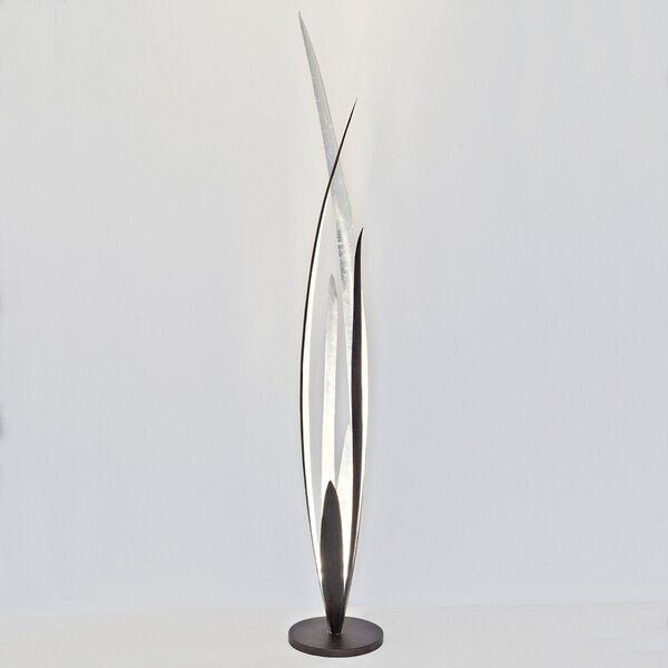 Holländer Palustre - lampă de podea negru-maro-argintiu, Negru, Camera de zi / sufragerie, Metal, Design