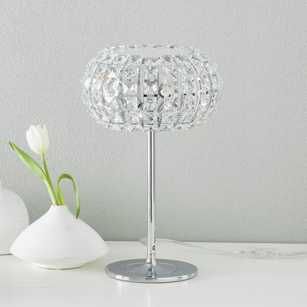Schuller Valencia Lampă de masă DIAMOND cu cristale 24 cm, Transparent, Camera de zi / sufragerie, Cristal