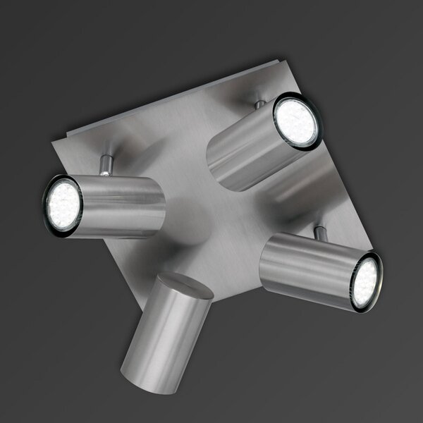 Trio Lighting Spot tavan Dora 4 becuri, reglabil, Gri, Camera de zi / sufragerie, Metal, Modern, Plafon unghiular direct
