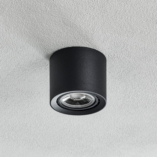 Lucide Plafonieră cu LED-uri Fedler dim la cald, negru, reglabil, Negru, Camera de zi / sufragerie, Metal, Modern