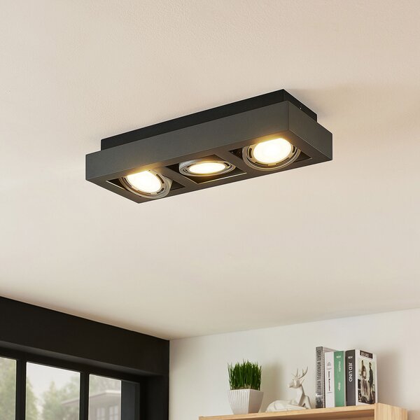 Arcchio spot de plafon Ronka, 50 cm, 3 becuri, gri, GU10, reglabil, Gri, Camera de zi / sufragerie, Metal, Modern