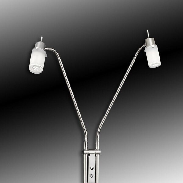 JUST LIGHT. GmbH Lampă de podea LED Max, 2 becuri, Metalic, Camera de zi / sufragerie, Metal, Modern