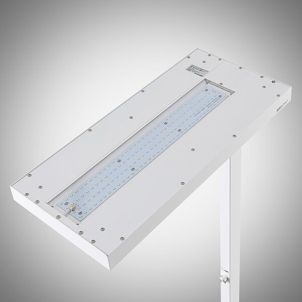 Arcchio Lampadar LED Logan Pro, alb, senzor, dimabil, reglabil, Alb, Studiu / Birou, Aluminiu, Modern