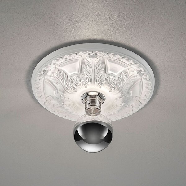 Trio Lighting Plafonieră Lilly, gips, aspect stucatură Ø 30 cm, Alb, Camera de zi / sufragerie, Tencuială / Argilă, Modern