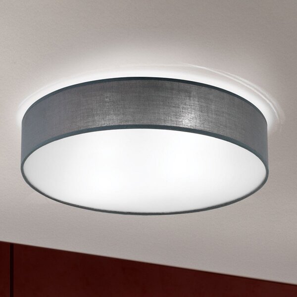 ORION Plafonieră Ufo cu abajur de in, gri, reglabil, Gri, Camera de zi / sufragerie, Țesătură / Textil, Modern