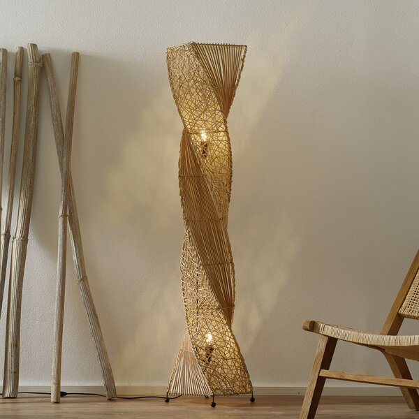 Woru Lampa de podea Marco, rotită, 150 cm, Lemn, Camera de zi / sufragerie, Lemn, Design