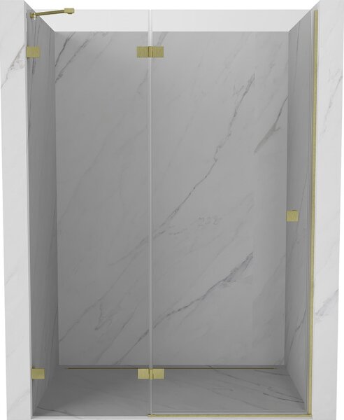 Mexen, Ușă de duș cu balamale pe stânga Mexen Lunar 130 cm, transparentă, auriu periat - 834-130-000-55-00-L