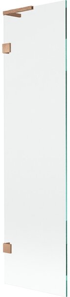 Mexen, Paravan de baie Mexen Lunar L cu 1 aripă 50 x 150 cm, transparent, cupru periat - 897L-050-000-65-00