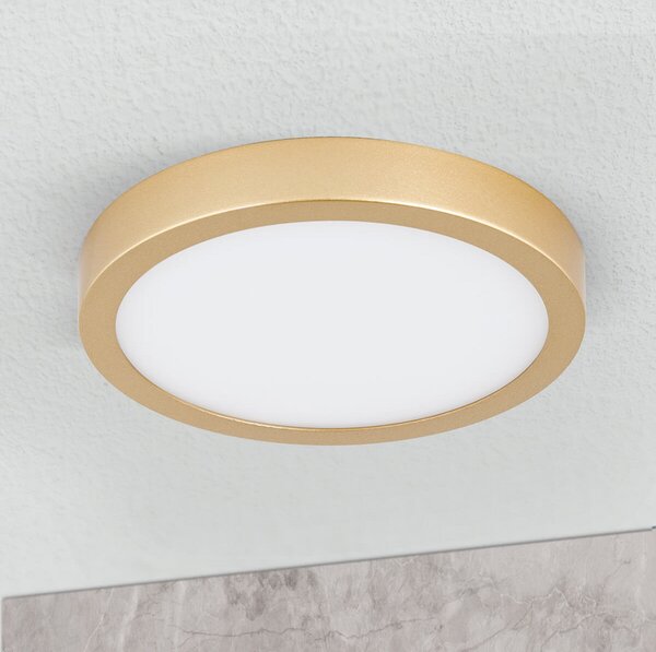 ORION Plafonieră LED Vika, rotundă, auriu mat, Ø 18cm, Auriu / Alamă, Camera de zi / sufragerie, Metal, Modern
