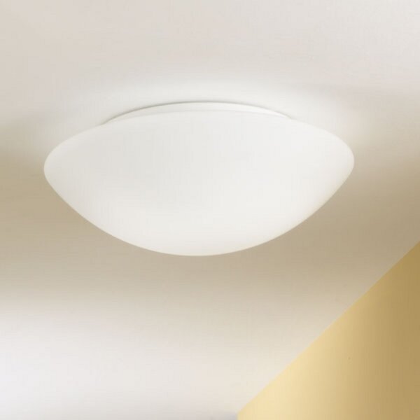 Fabas Luce Plafonieră Pandora, Ø 36 cm, sticlă, alb, reglabil, Alb, Camera de zi / sufragerie, Sticlă