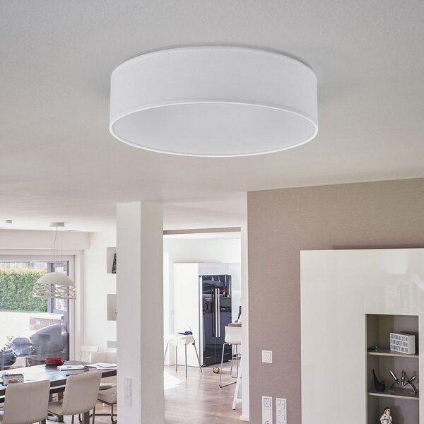 Smartwares Plafonieră Ceiling Dream, Ø 40 cm, textil, alb, reglabil, Alb, Camera de zi / sufragerie, Țesătură / Textil, Modern