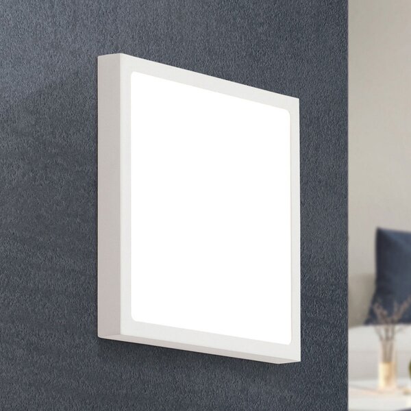ORION Aplică de perete LED Vika, pătrată, alb, 23x23cm, Alb, Camera de zi / sufragerie, Metal, Modern
