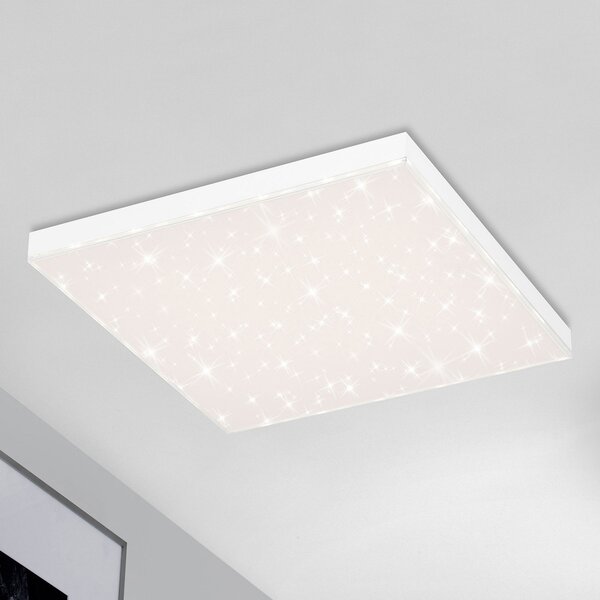 Briloner Frameless cer înstelat LED CCT, 45x45cm, reglabil, Alb, Camera de zi / sufragerie, Plastic, Modern