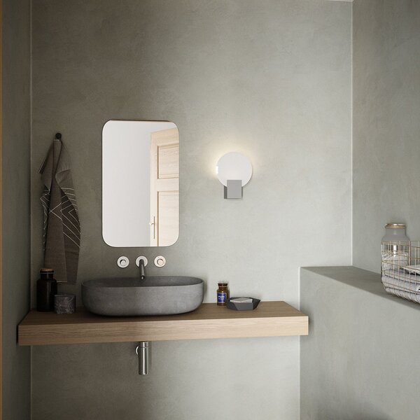 Nordlux Aplică de perete LED Hester, IP44, alb, reglabil, Alb, Baie, Plastic, Modern