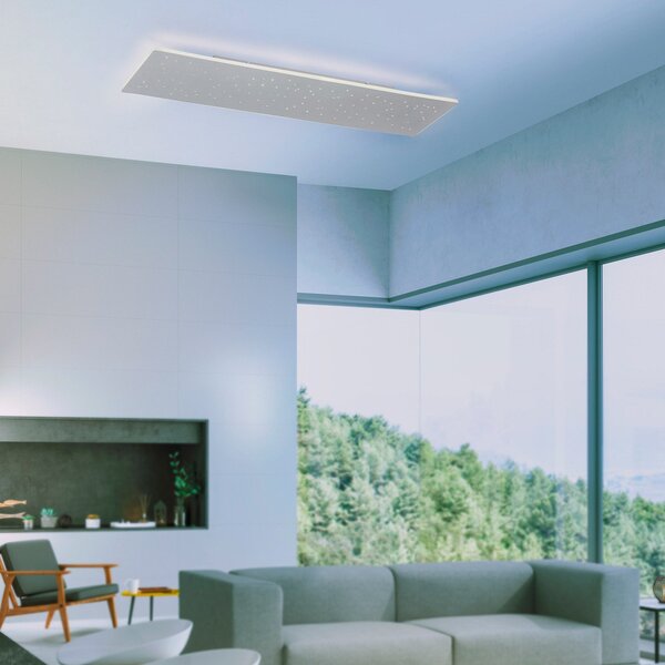 Q-Smart-Home Paul Neuhaus Q-NIGHTSKY, plafonieră LED 100x25cm, reglabil, Metalic, Camera de zi / sufragerie, Metal, Modern