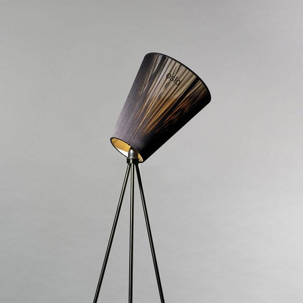 Northern Oslo Wood lampă de podea negru/negru, reglabil, Negru, Camera de zi / sufragerie, Țesătură / Textil, Design