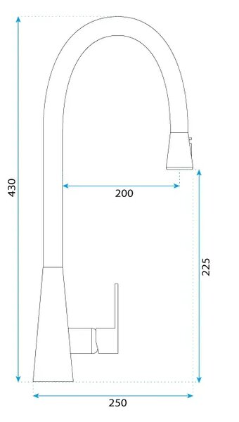 Baterie de bucătărie autonomă Rea Mild h-430, auriu mat, REA-B4803