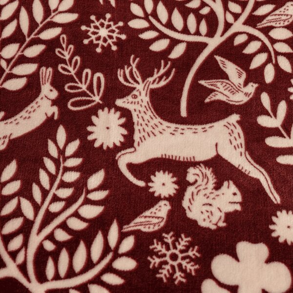 Lenjerie cocolino FOREST ANIMALS visiniu Dimensiune lenjerie de pat: 80 x 80 cm | 135 x 200 cm