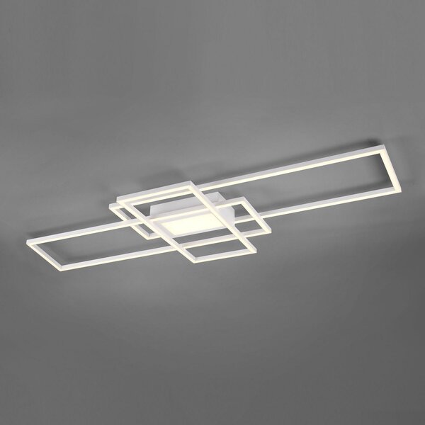 Trio Lighting Plafonieră LED Irvine 3.000-6.500 K, alb mat, reglabil, Alb, Camera de zi / sufragerie, Metal, Modern