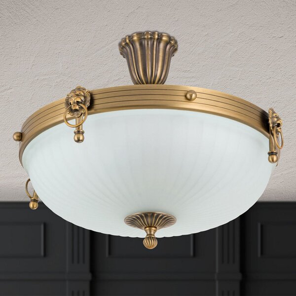 ORION Plafonieră Rocca cu spațiere, diametru 43 cm, reglabil, Bronz / Alamă Veche, Camera de zi / sufragerie, Metal, Antichitate