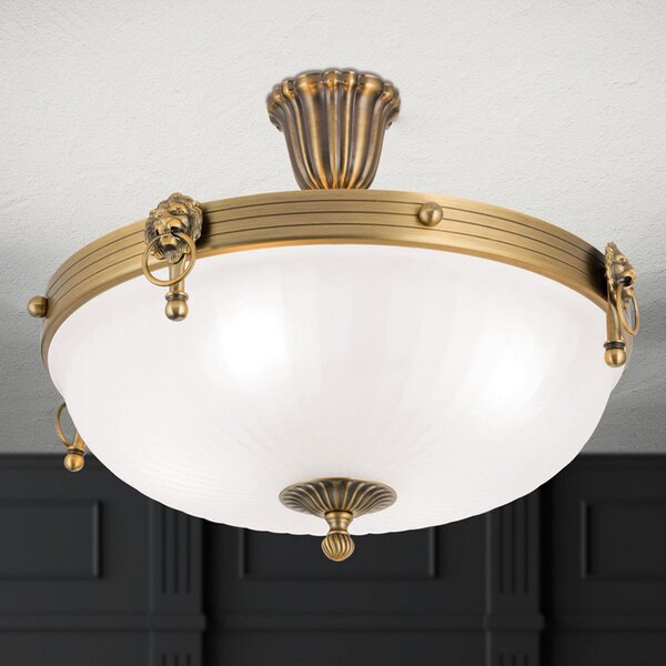 ORION Plafonieră Rocca cu spațiere, diametru 43 cm, reglabil, Bronz / Alamă Veche, Camera de zi / sufragerie, Metal, Antichitate
