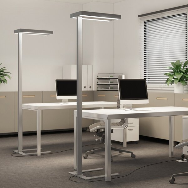 Arcchio Lampadar LED Logan Ultra, CCT, senzor, dimabil, reglabil, Metalic, Studiu / Birou, Aluminiu, Modern