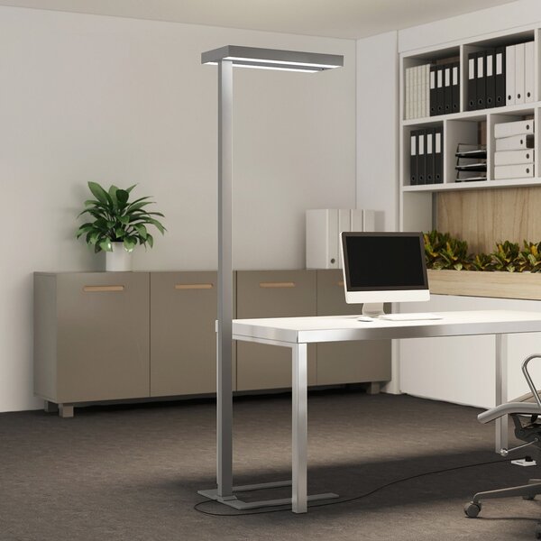 Arcchio Lampadar LED Logan Ultra, CCT, senzor, dimabil, reglabil, Metalic, Studiu / Birou, Aluminiu, Modern