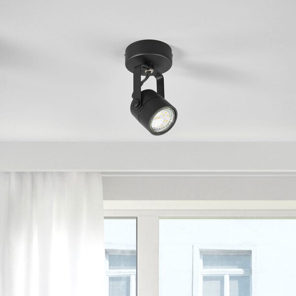 SLV Spot 79 de plafon 1fl. 230V negru, reglabil, Negru, Hol, Metal, Modern, Plafon de forme speciale