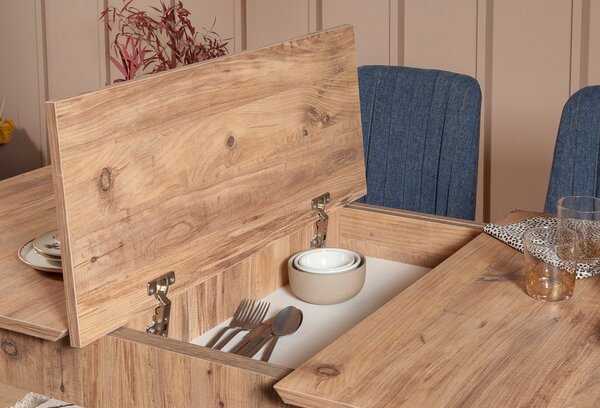 Set mobilier sufragerie Vlasta 2 (pin atlantic + albastru închis) (pentru 6 persoane). 1073073