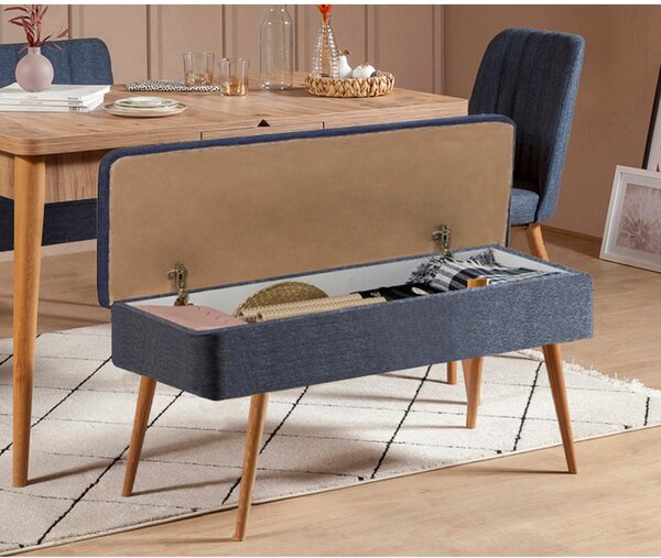 Set mobilier sufragerie Vlasta 2 (pin atlantic + albastru închis) (pentru 6 persoane). 1073073