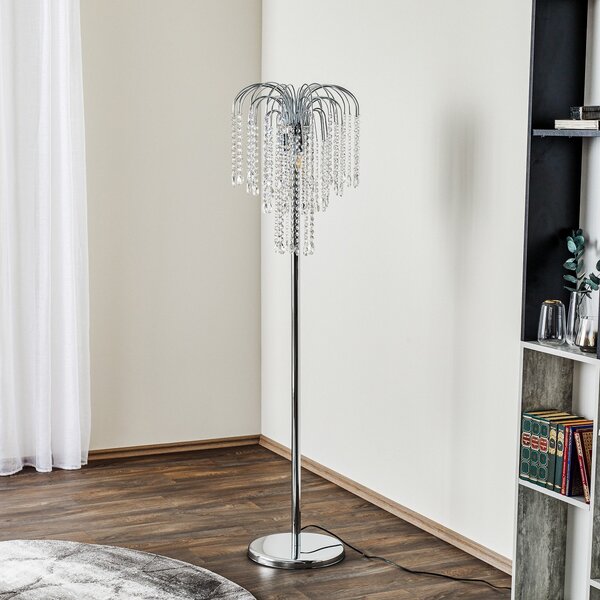 ONLI Lampadar Pioggia cu ploaie de cristal, crom, Metalic, Camera de zi / sufragerie, Metal, Modern