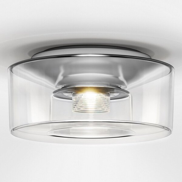 Serien Lighting serien.lighting Curling S Plafonieră 2.700K Sticlă transparentă, reglabil, Transparent, Camera de zi / sufragerie, Sticlă, Modern