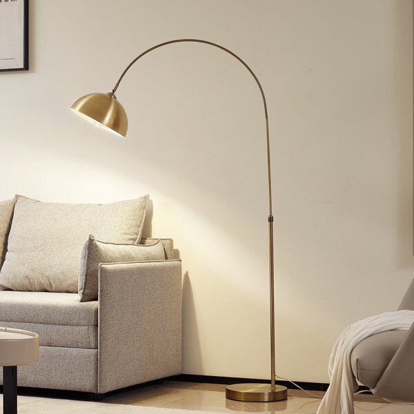 Lindby Lampa cu braț Lennart, alamă antică, metal 183 cm, Bronz / Alamă Veche, Camera de zi / sufragerie, Metal, Modern