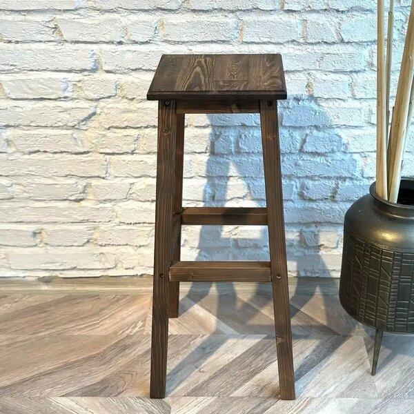 Scaun bar Vinita din lemn, culaore nuc, 67 cm