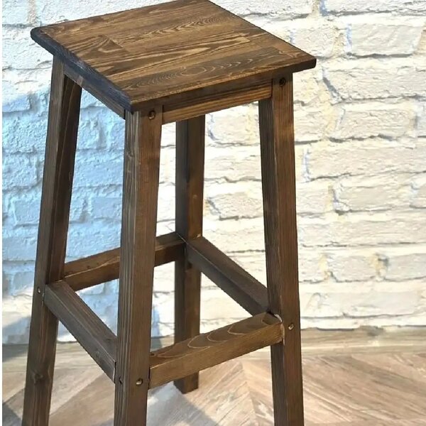 Scaun bar Vinita din lemn, culaore nuc, 67 cm