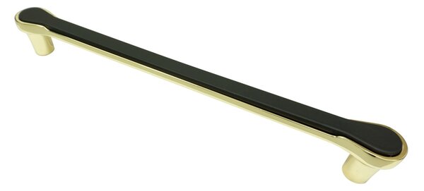 Maner metalic pentru mobilier, model Ruben, distanta dintre gauri = 128 | 192 mm, finisaj auriu/negru