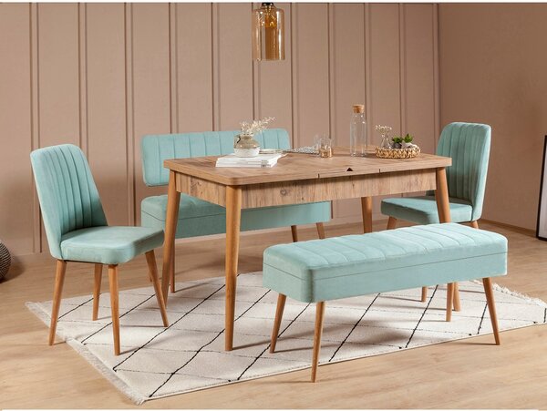 Set mobilier sufragerie Vlasta 2 (pin atlantic + fistic) (pentru 6 persoane). 1073077